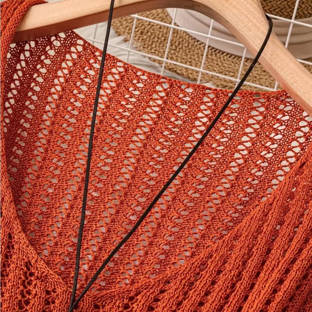 Women's Orange Knit Sweater